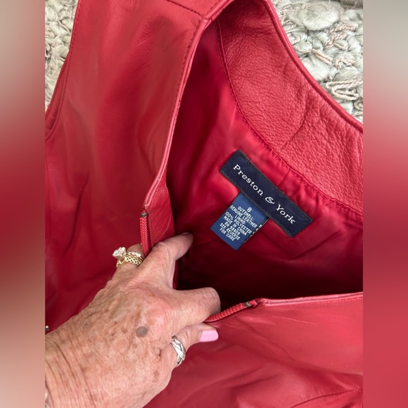 Preston & York Vibrant Red Leather Vest - Picture 4 of 8